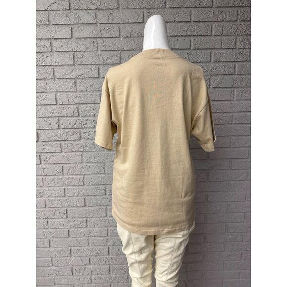 Pacsun Cream Cotton Stars & Dreams Graphic Short Sleeve T-Shirt Size S (Unisex) - Picture 2 of 7